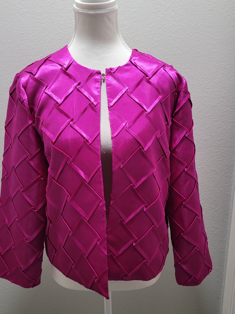 Joseph Ribkoff Vibrant Fuchsia Textured Open-Front Jacket